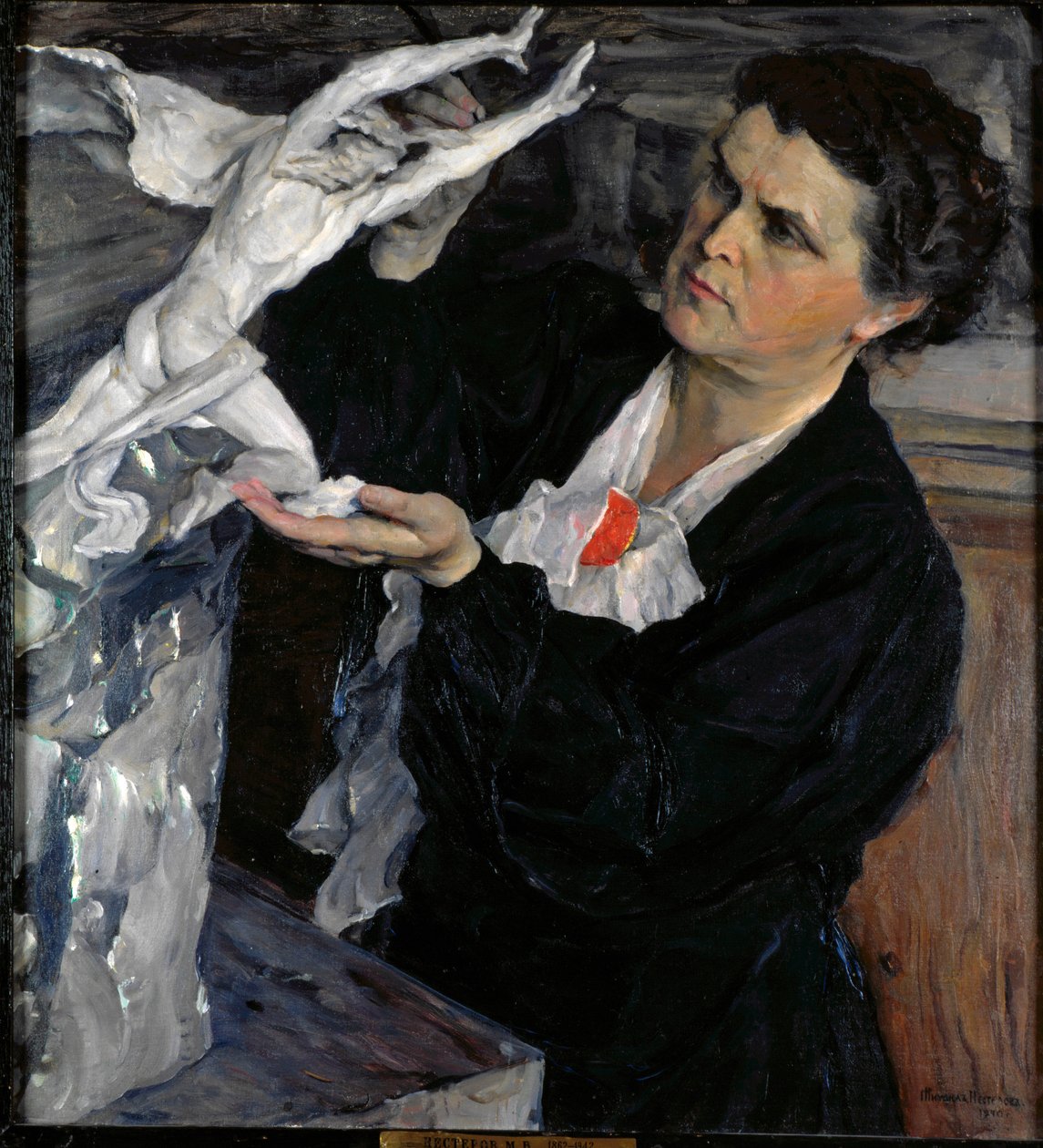 Porträt der Bildhauerin Vera Mukhina von Mikhail Vasilievich Nesterov