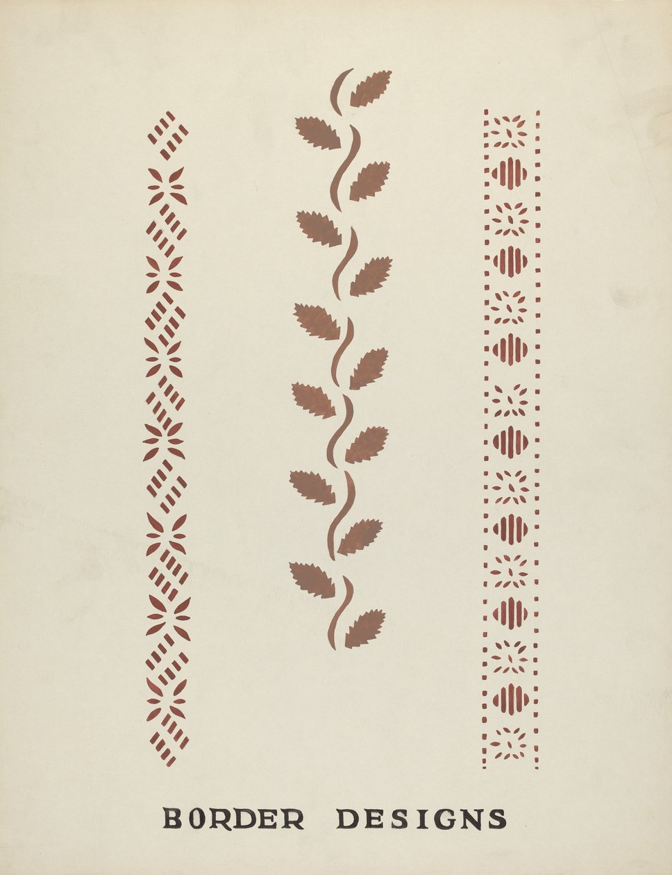 Randdesigns aus dem vorgeschlagenen Portfolio "Maine Wall Stencils" von Mildred E. Bent