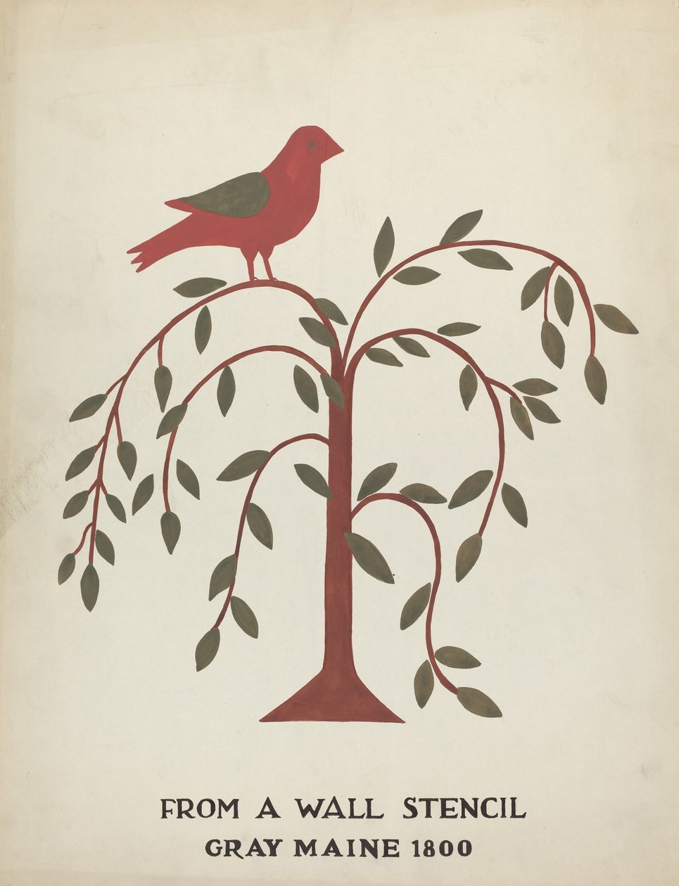 Design aus Gray, Maine 1800 (Nr. 1): Aus dem vorgeschlagenen Portfolio "Maine Wall Stencils" von Mildred E. Bent