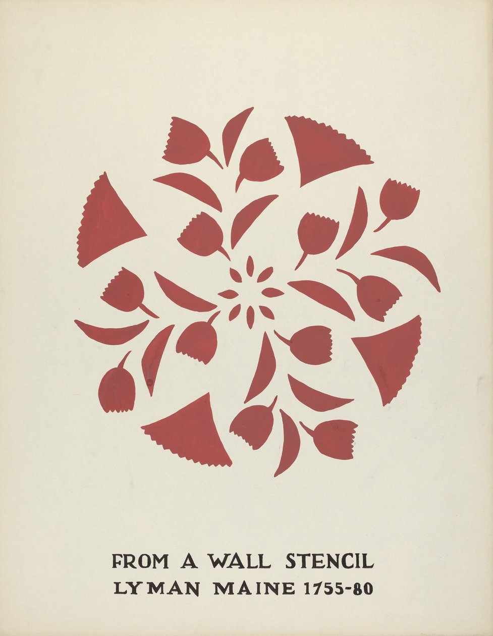 Design aus Lyman, Maine 1755-1780: Aus dem vorgeschlagenen Portfolio "Maine Wall Stencils" von Mildred E. Bent