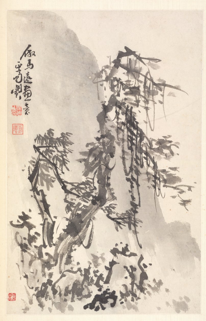 Landschaft im Stil von Ma Yuan, 1788 von Min Zhen