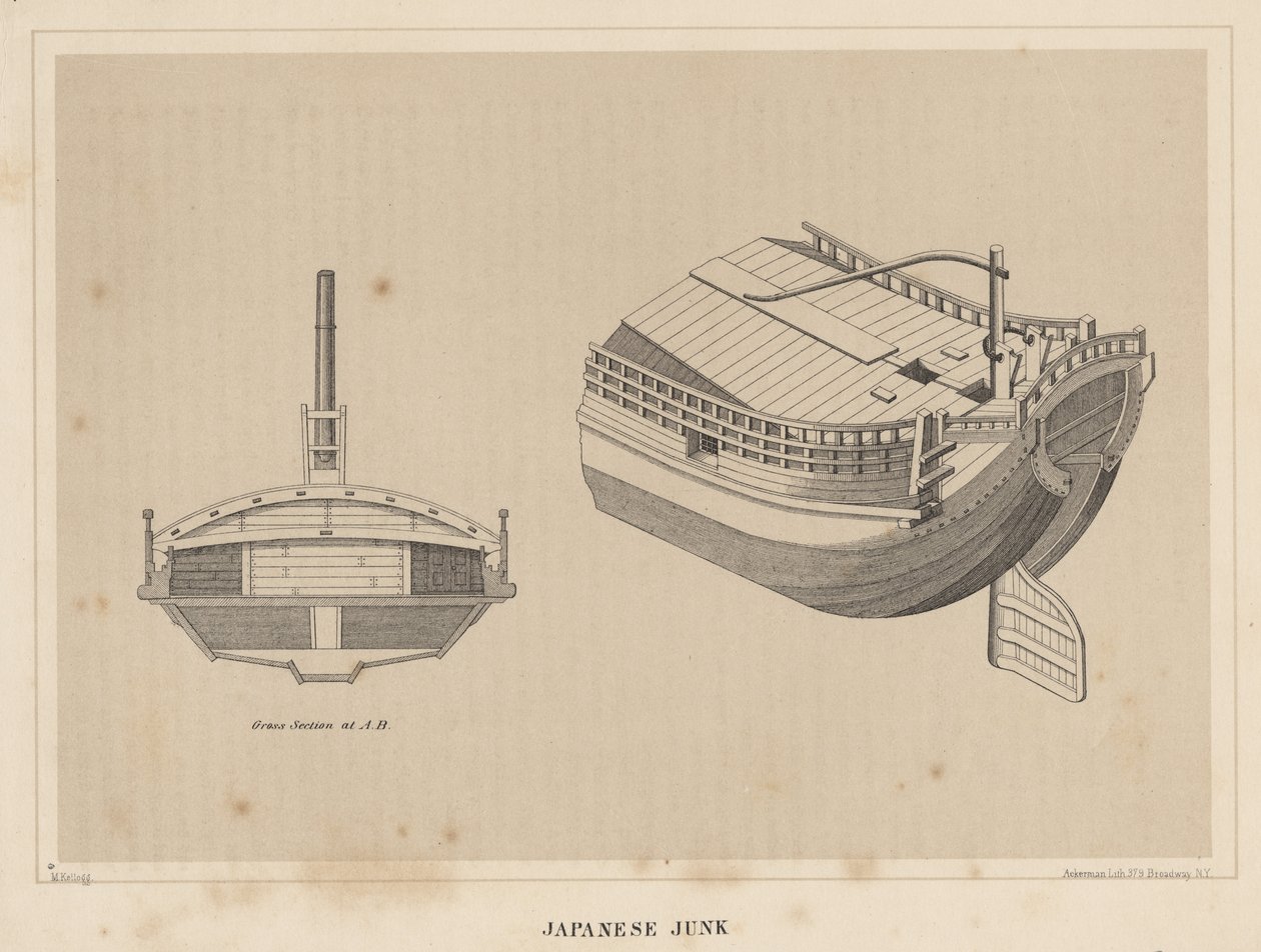 Japanische Dschunke, 1855 von Miner Kilbourne Kellogg