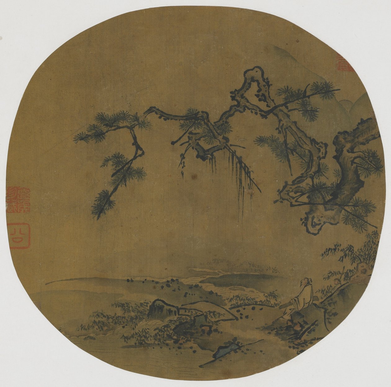 Unter einer Kiefer sitzend, 15.-16. Jahrhundert von Ming Dynasty Chinese School