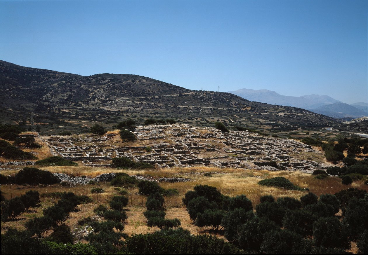 Minoische Kunst: Stätte der antiken Stadt Gournia von Minoan