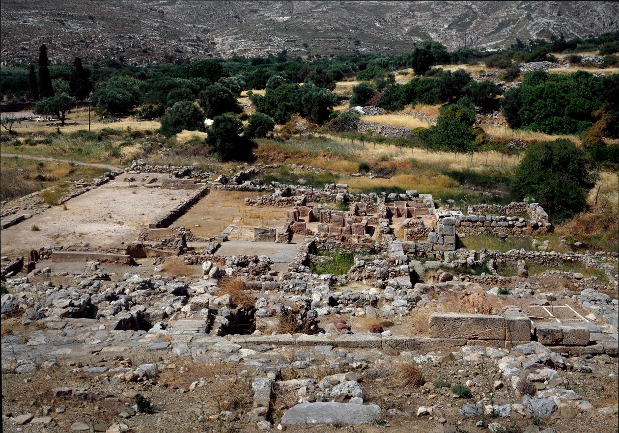 Minoische Zivilisation: Blick auf die Ruinen des Palastes von Zakros, gebaut um 1700-1650 v. Chr. Kreta von Minoan