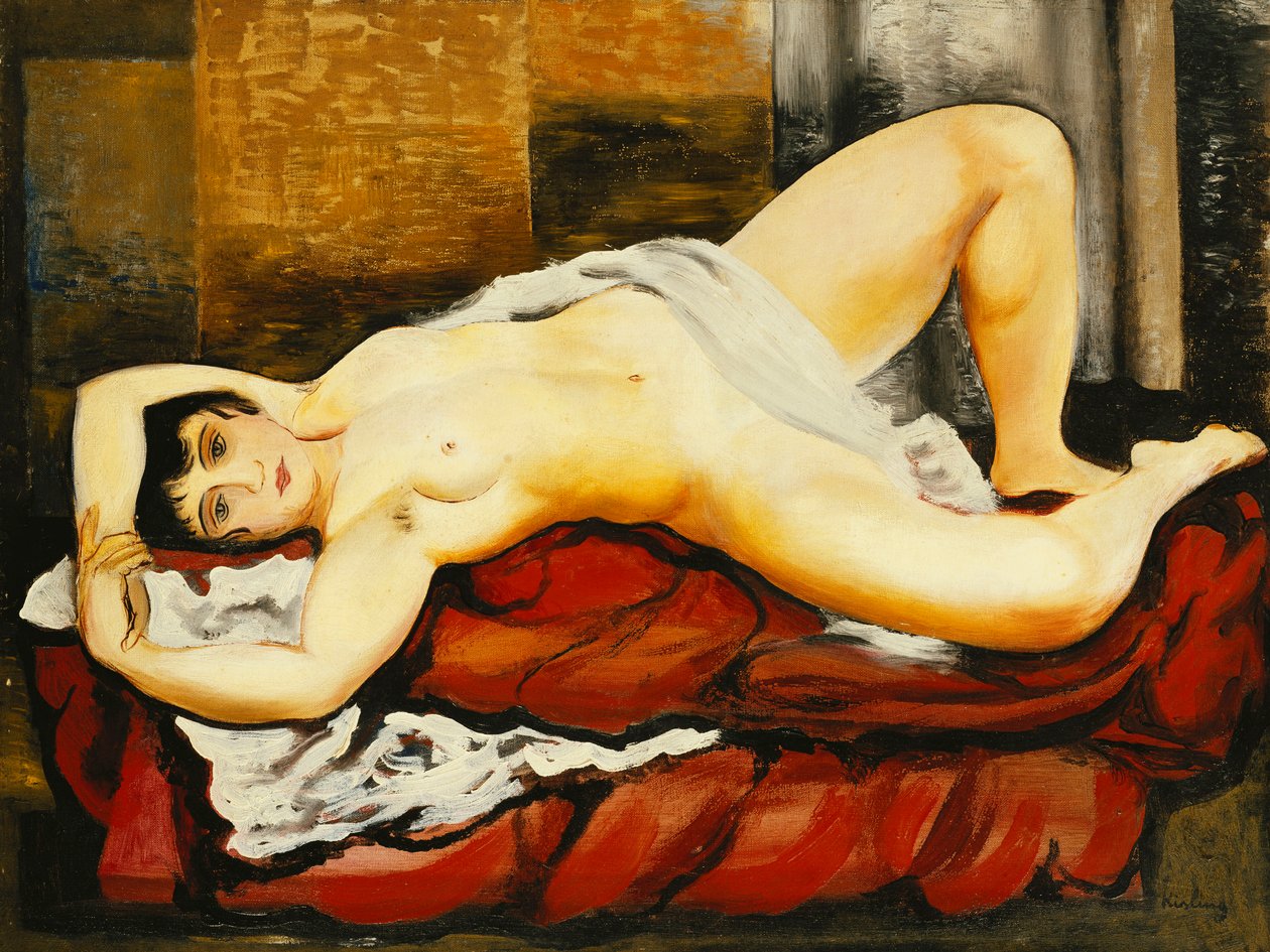 Akt im weißen Laken von Moise Kisling