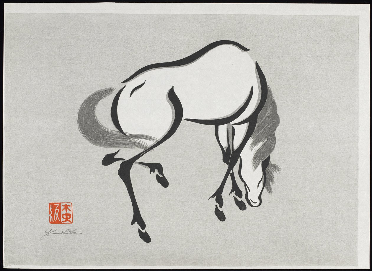 Pferd (A) von Mokuchu Urushibara