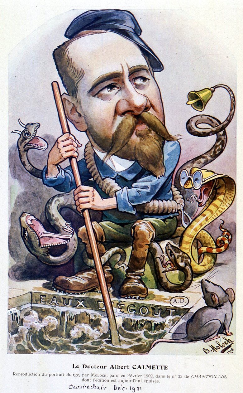 Dr. Calmette - Karikatur von Moloch, in „Chanteclair“, Feb. 1909 von Moloch