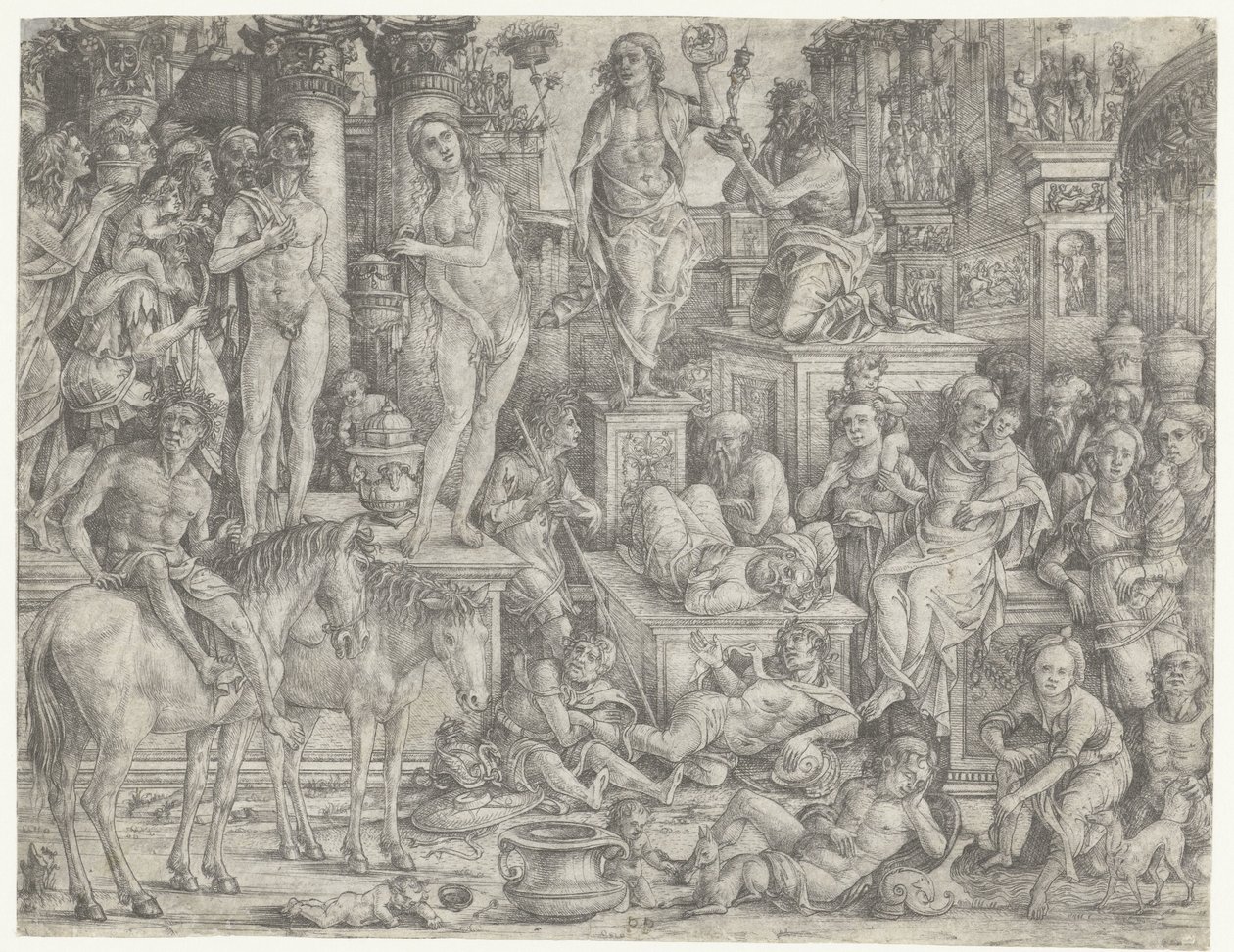 Allegorie auf den Triumph des Mondes (Luna) von Monogrammist PP (graveur)