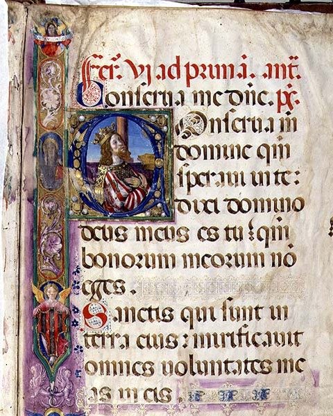 Ms 543 f.1r Historisierte Initiale 