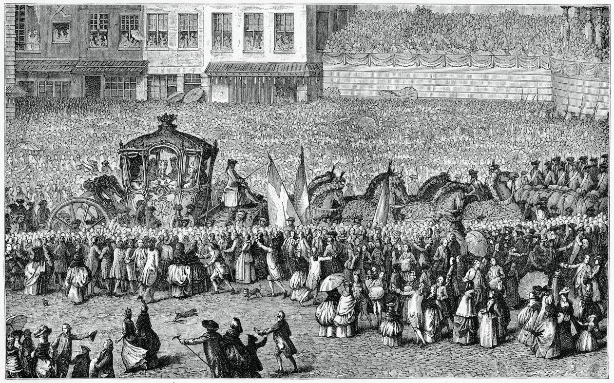 Pferdekutsche in einer Parade, 1782, 1885 von Moreau