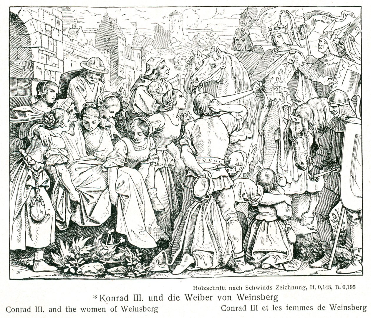 Konrad III. und die Frauen von Weinsberg von Moritz Ludwig von Schwind