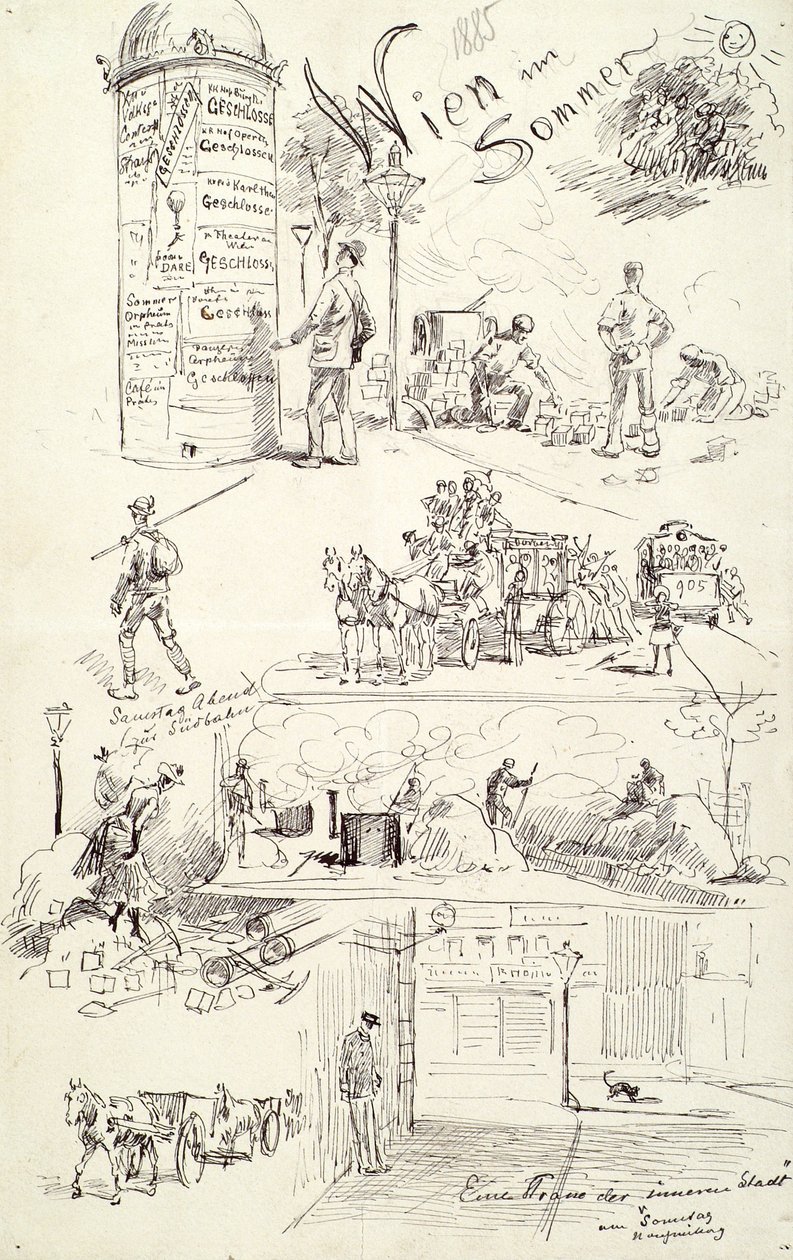 Wiener Typen 1885 (Wien im Sommer) von Moritz Ledeli