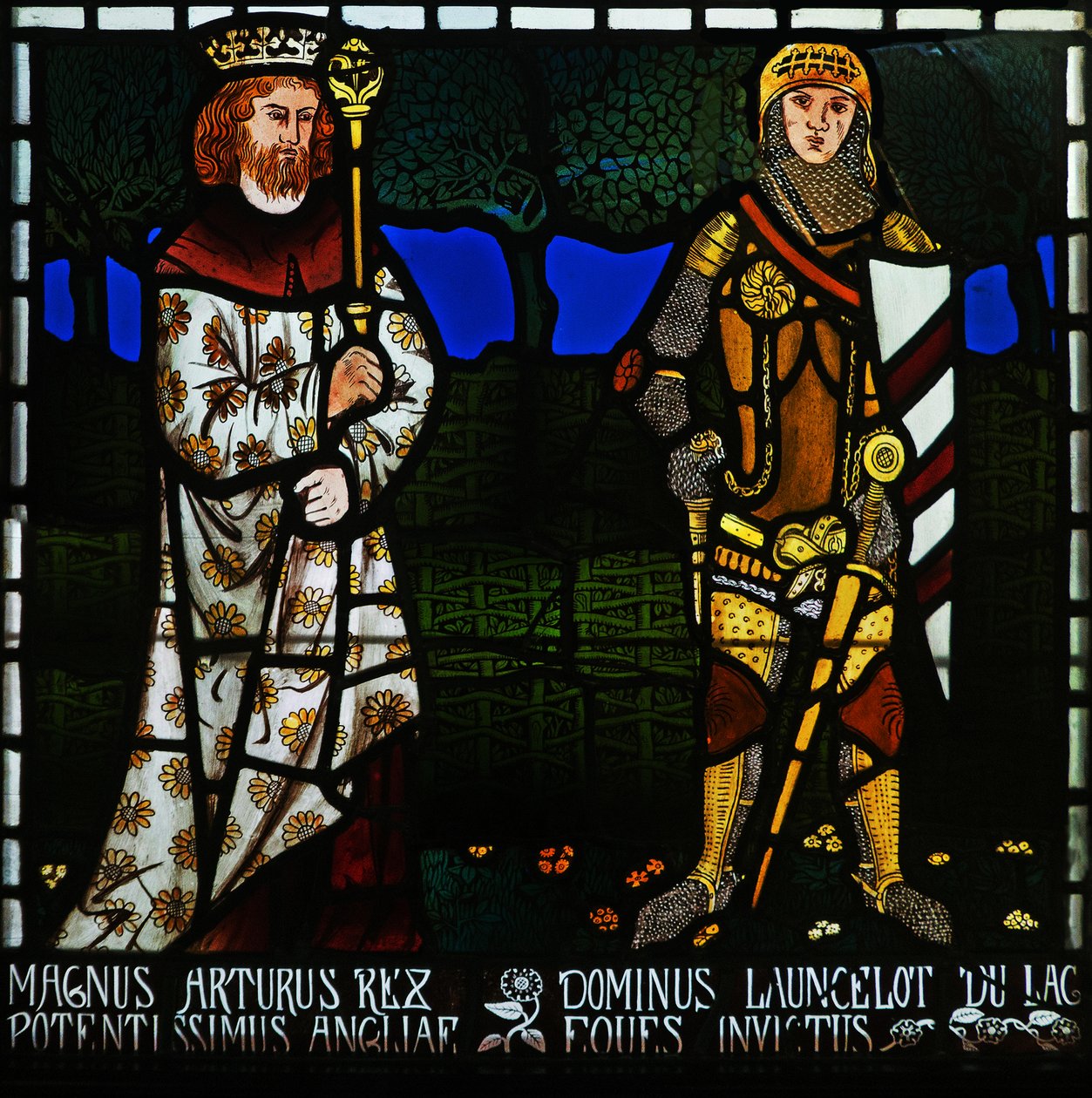König Artus und Sir Lancelot von Morris and Co.