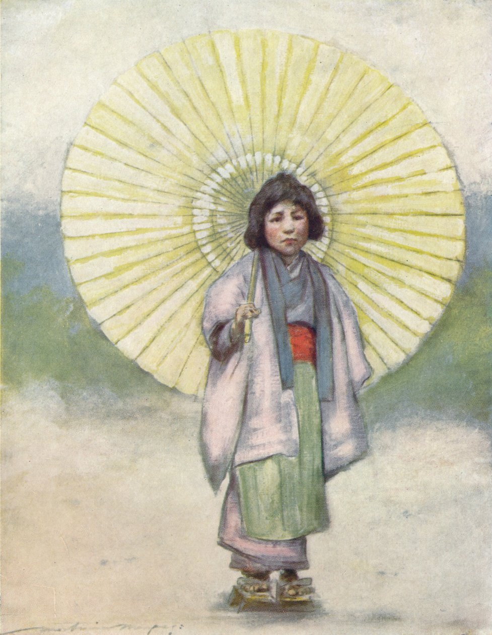 Das Kind und der Regenschirm, ca. 1887 von Mortimer L Menpes