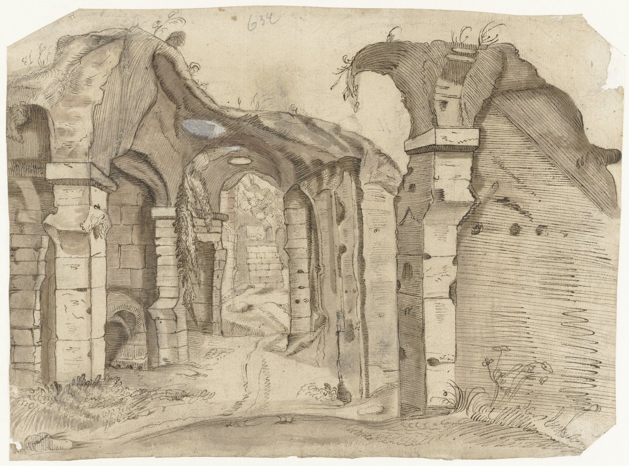 Pfad durch das Kolosseum, Rom von Moses ter Borch (manner of)