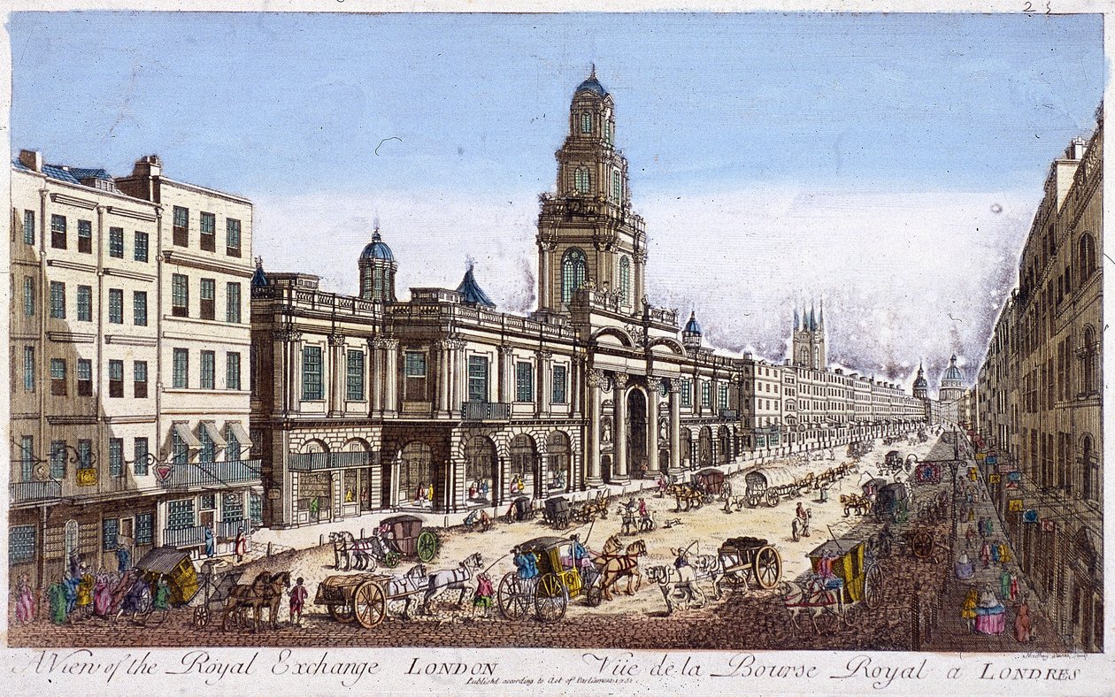 Royal Exchange 2. Außenansicht, London, 1761 von Mothey Lairee