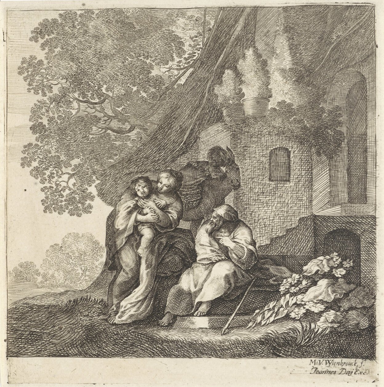 Rückkehr der Heiligen Familie aus Ägypten von Moyses van Wtenbrouck