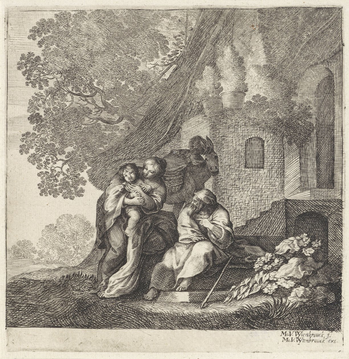 Rückkehr der Heiligen Familie aus Ägypten von Moyses van Wtenbrouck
