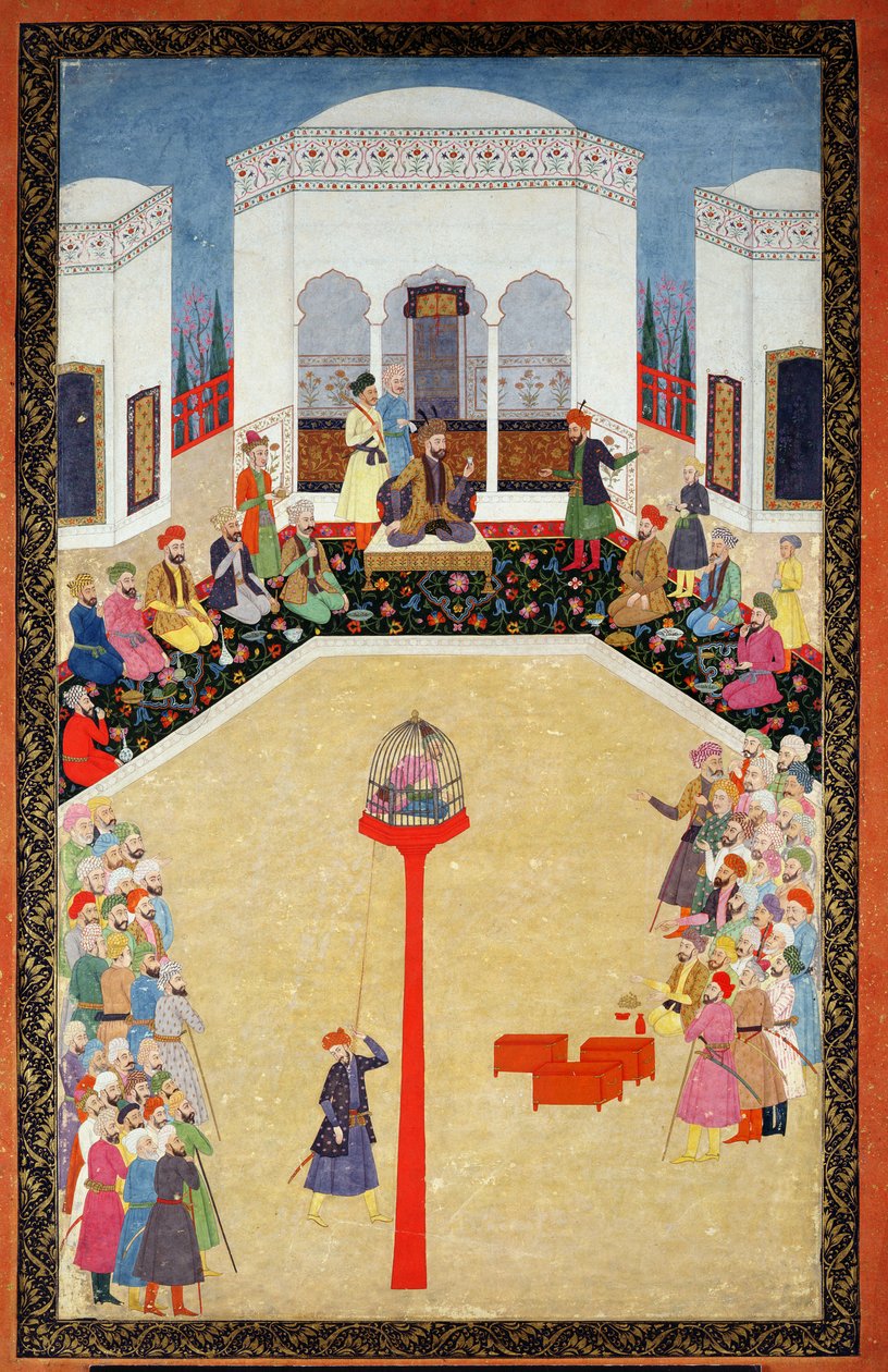 Die Gefangennahme von Sultan Bayazid der Türkei, Johnson Album I, Nr.2 nummeriert 9, ca. 1680 von Mughal School