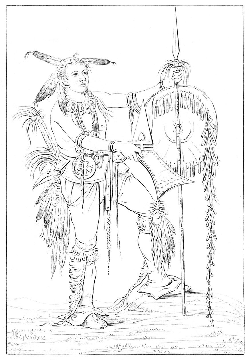 Sac oder Fox Krieger, Rock Island, Oberer Mississippi, 1841 von Myers and Co