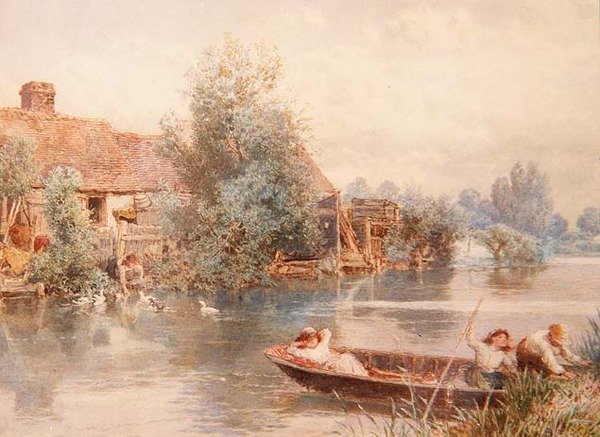 Herumspielen am Fluss von Myles Birket Foster