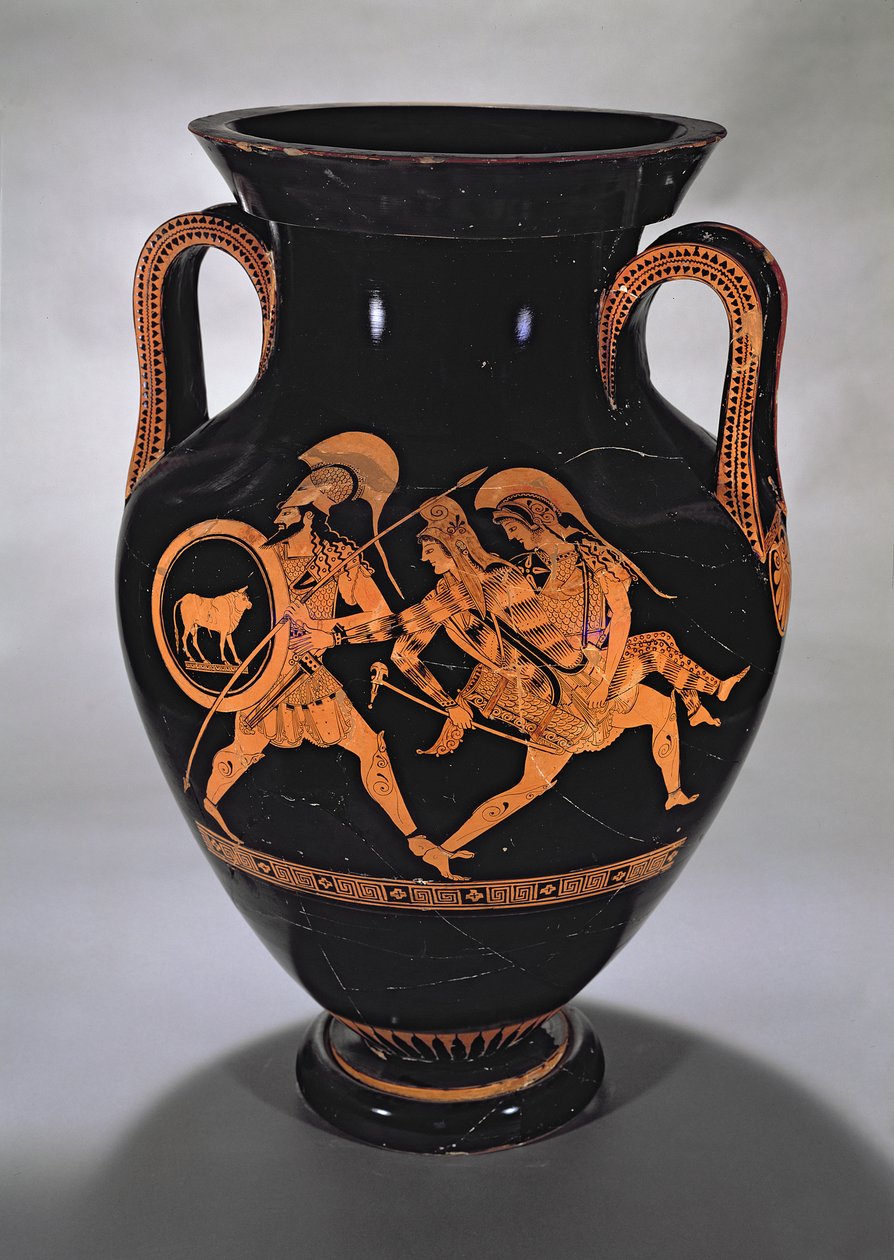 Attische rotfigurige Bauchamphore, die die Entführung von Antiope mit Theseus und Pirithous darstellt, ca. 500-490 v. Chr. von Myson