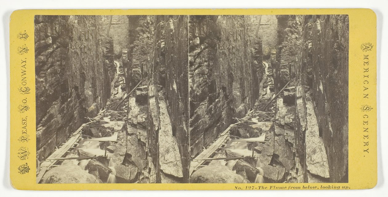 Die Flume von unten, Blick nach oben, Mitte des 19. Jahrhunderts von N.W. Pease