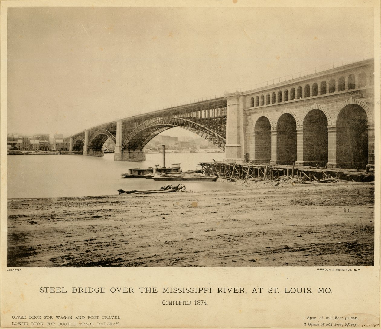 Stahlbrücke über den Mississippi von NY Harroun and Bierstadt