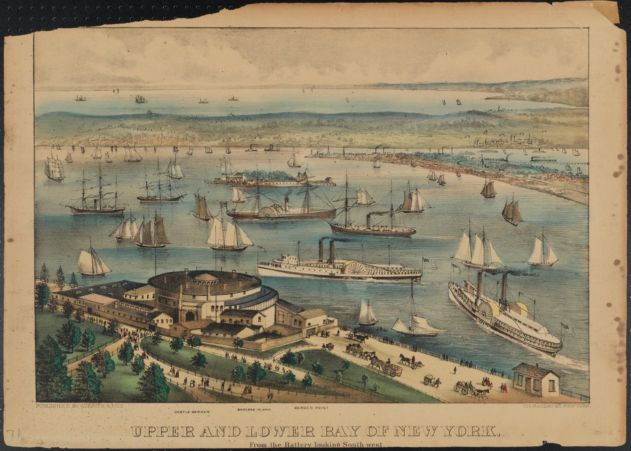 Obere und Untere Bucht von New York, ca. 1881 von Nathaniel Currier