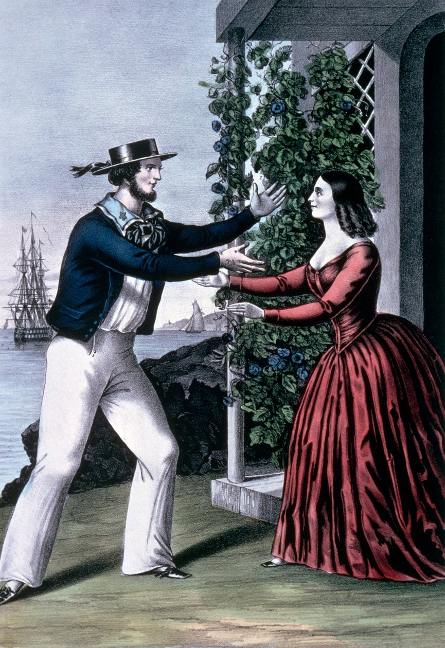 Der Matrose kommt zurück von N. and Ives J.M. (1824-95) Currier