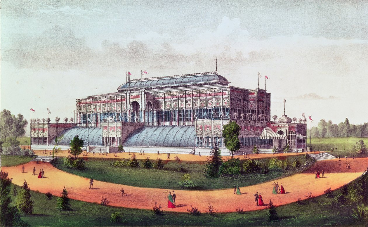 Horticultural Hall, Grand United States Centennial Exhibition 1876 von N. and Ives, J.M. Currier