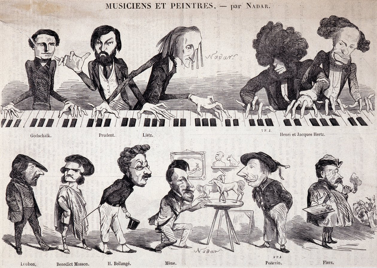 Die Serie „Musiker und Maler“ aus „Le Petit journal pour rire“ von Nadar