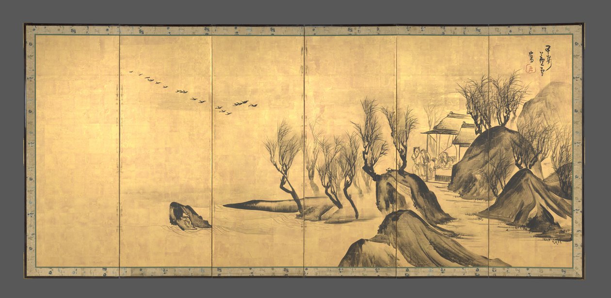 Landschaften mit den chinesischen Literaten Su Shi und Tao Qian von Nagasawa Rosetsu