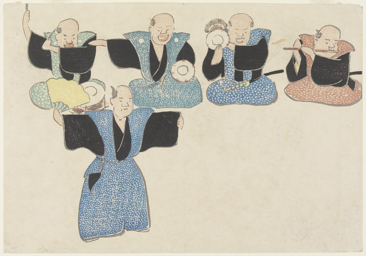 Tänzerin und vier Musiker von Nakamura Hochu