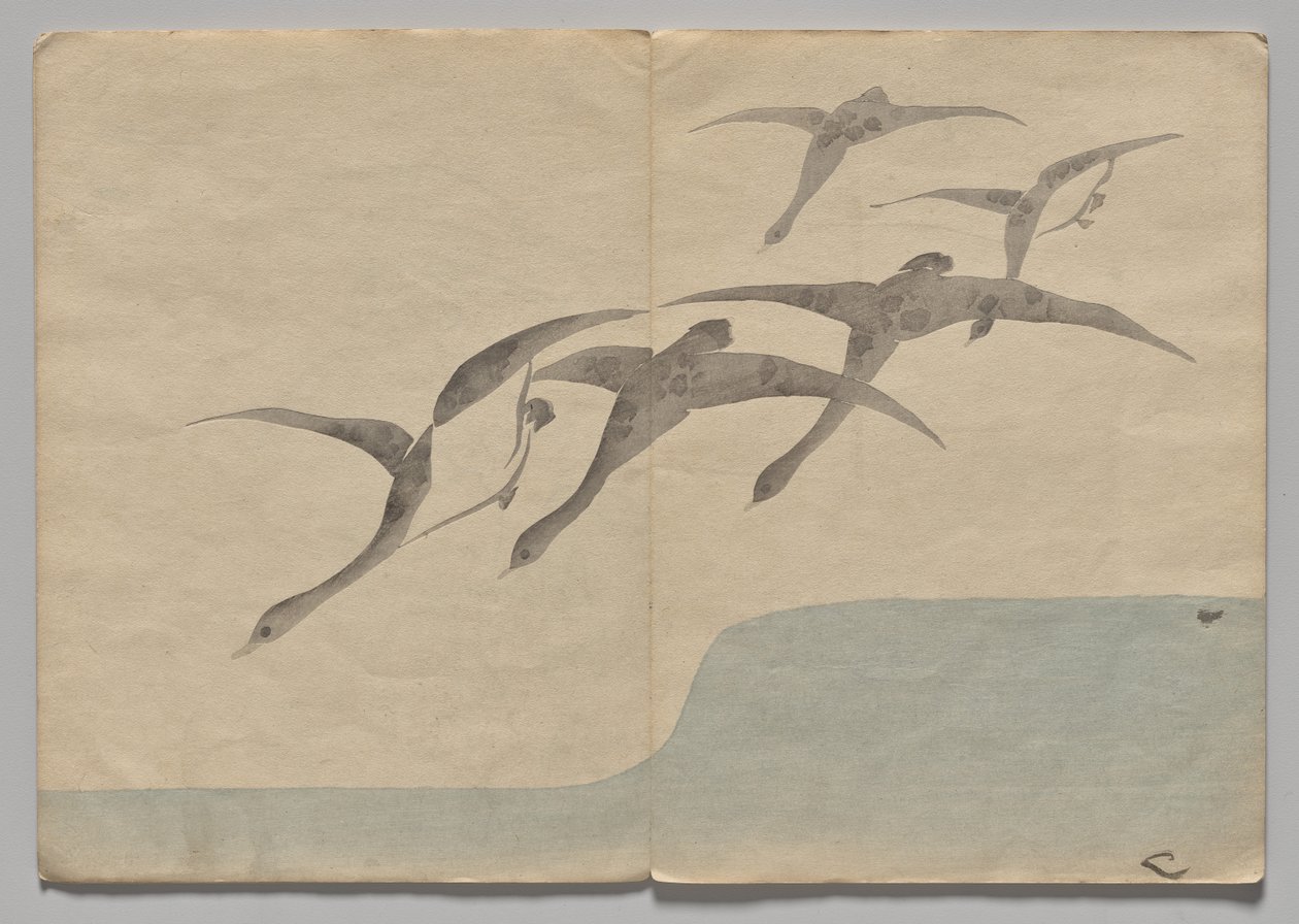 Szene aus dem Kōrin Bilderbuch (Band 1) von Nakamura Hochu