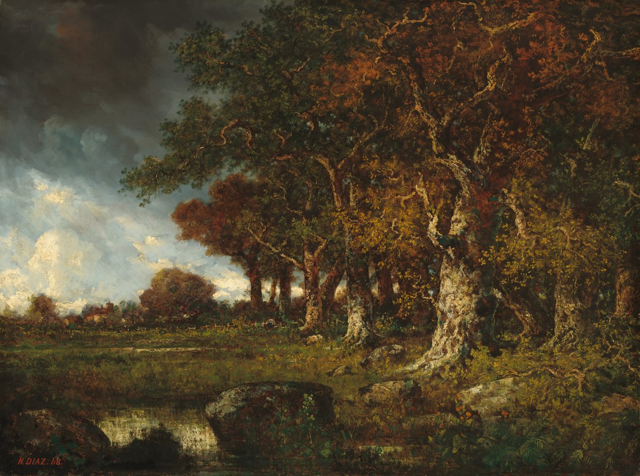 Am Waldrand bei Les Monts-Girard, Fontainebleau von Narcisse Diaz de la Pena