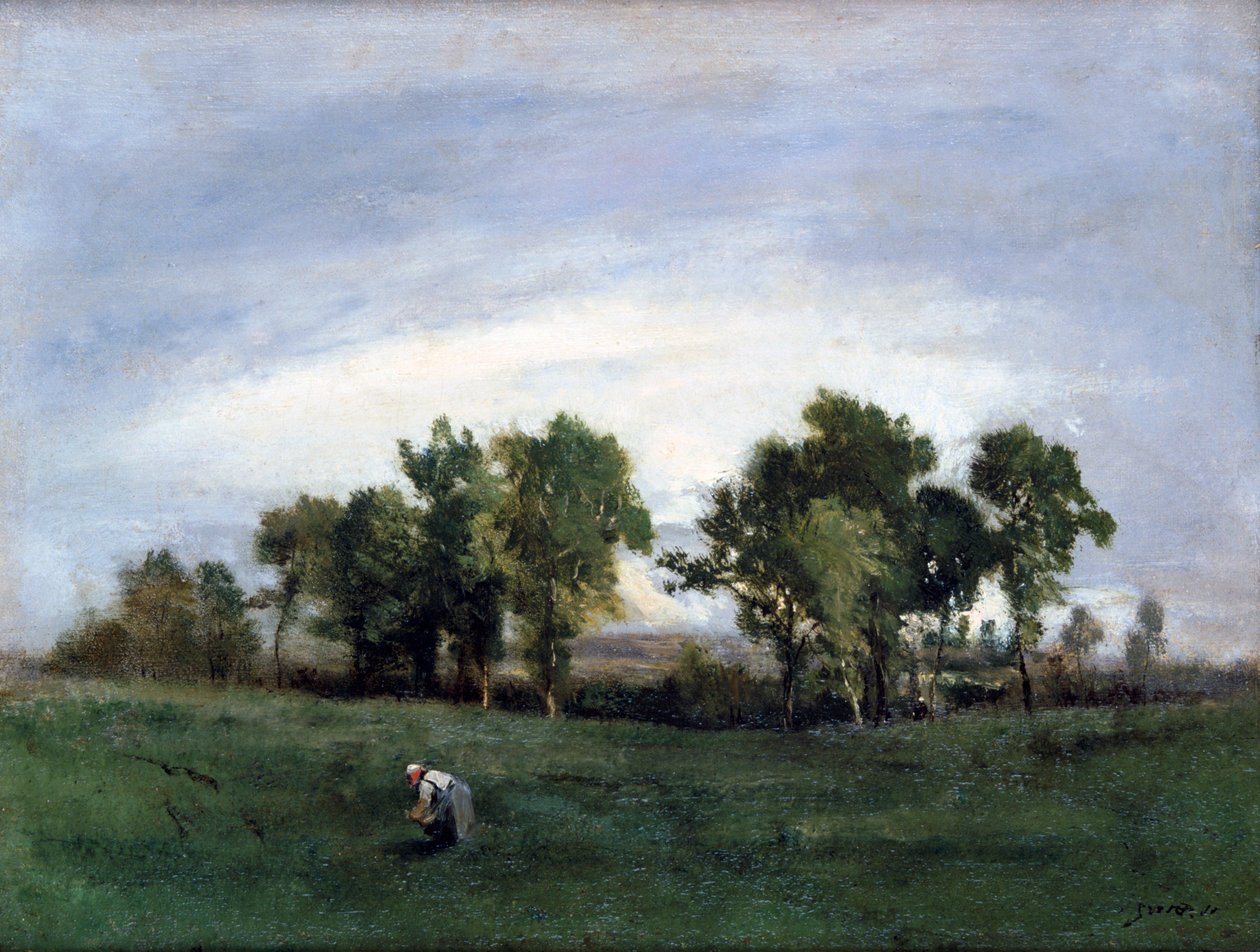Frau auf einem Feld, ca. 1828-1876 von Narcisse Virgile Diaz de la Peña