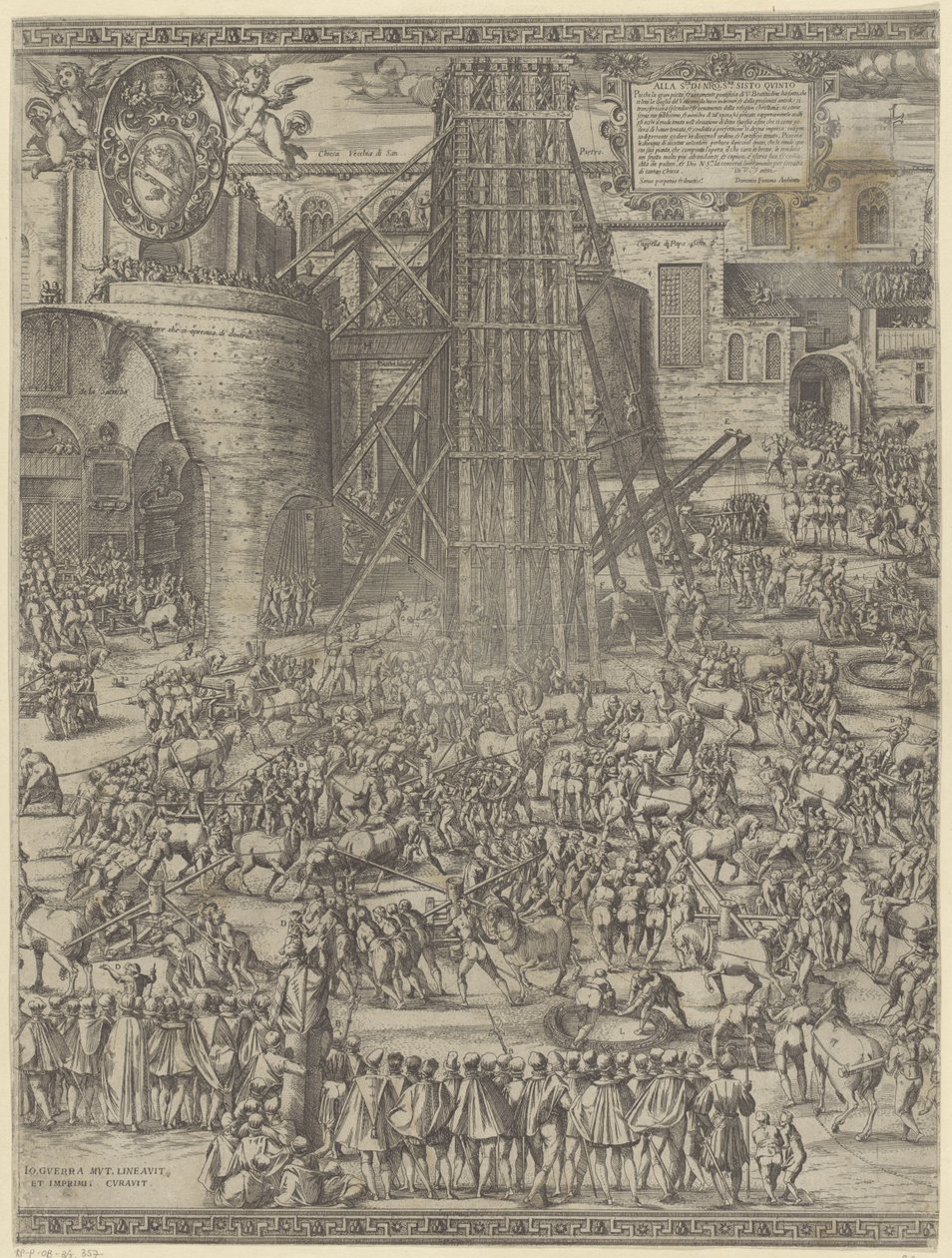 Das Aufrichten des Obelisken auf dem Petersplatz von Natale Bonifazio da Sebenico