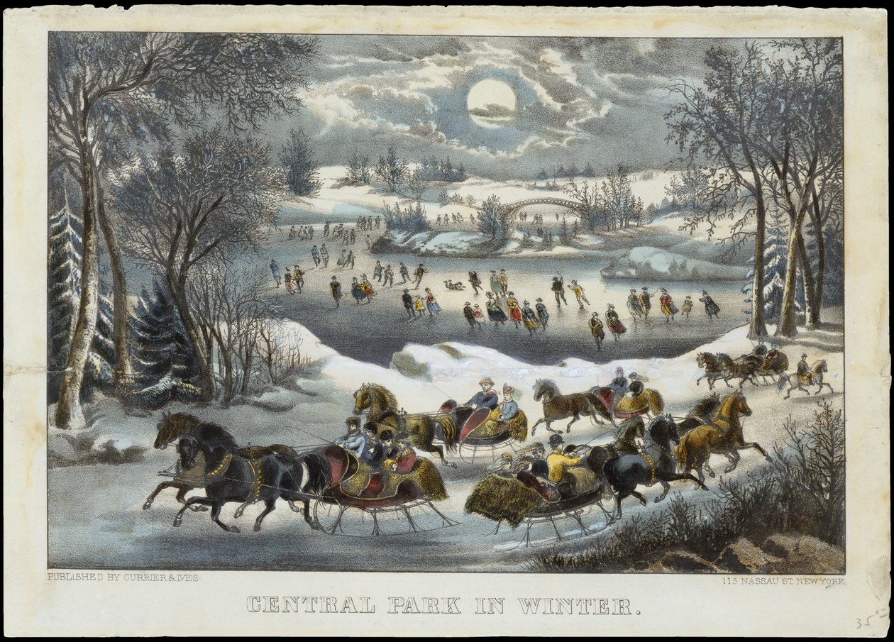 Central Park im Winter, 1877-94 von Currier and Ives