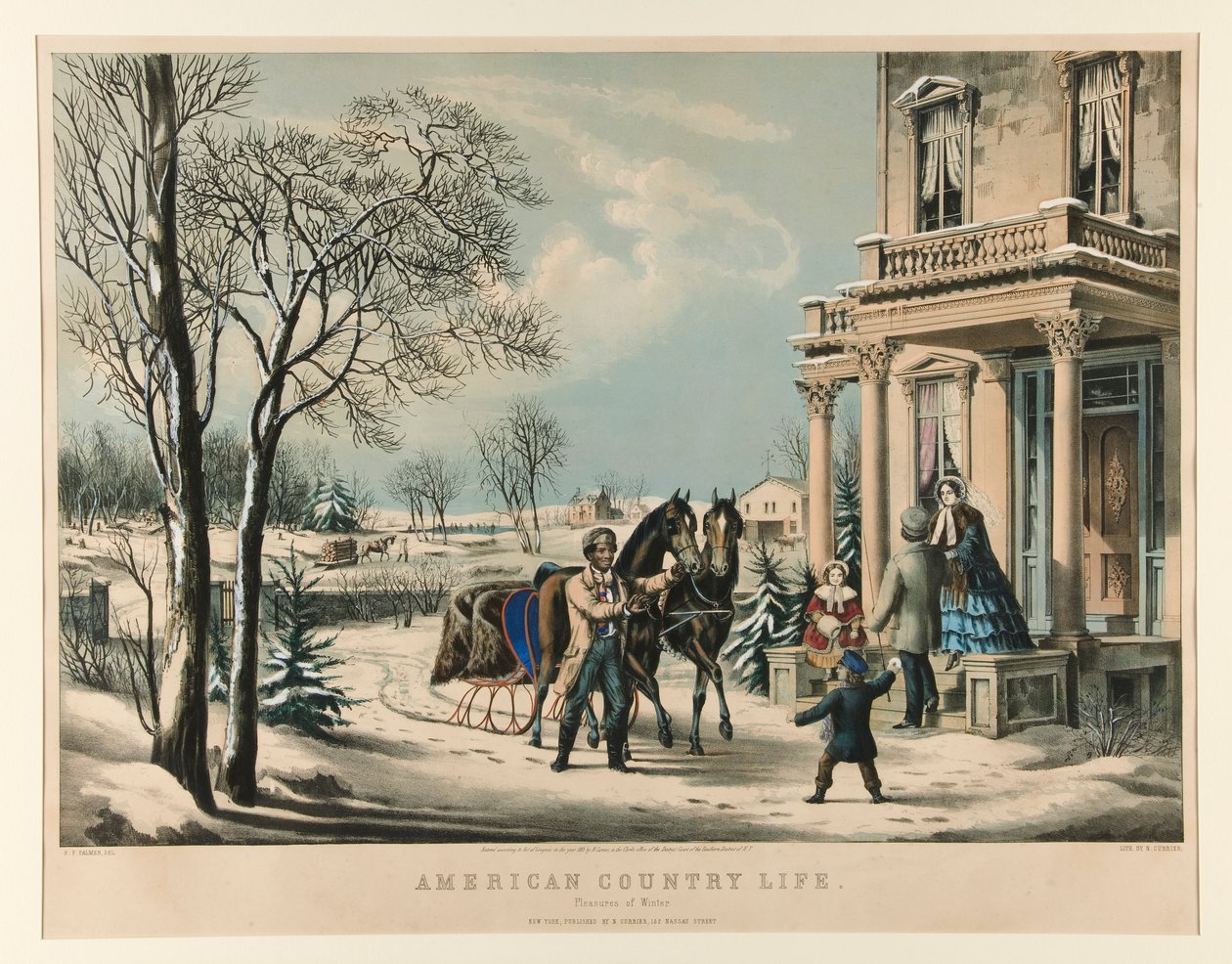 Amerikanisches Landleben. Winterfreuden von Nathaniel Currier