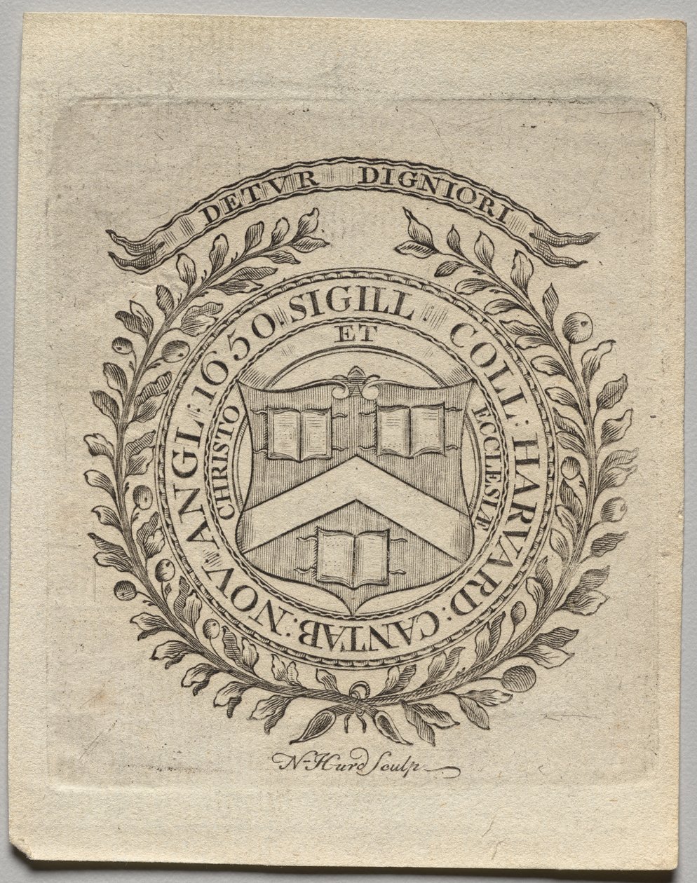 Exlibris: Siegel des Harvard College von Nathaniel Hurd