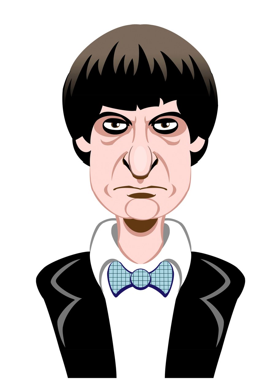 Patrick Troughton als Doctor Who - Karikatur von Neale Osborne