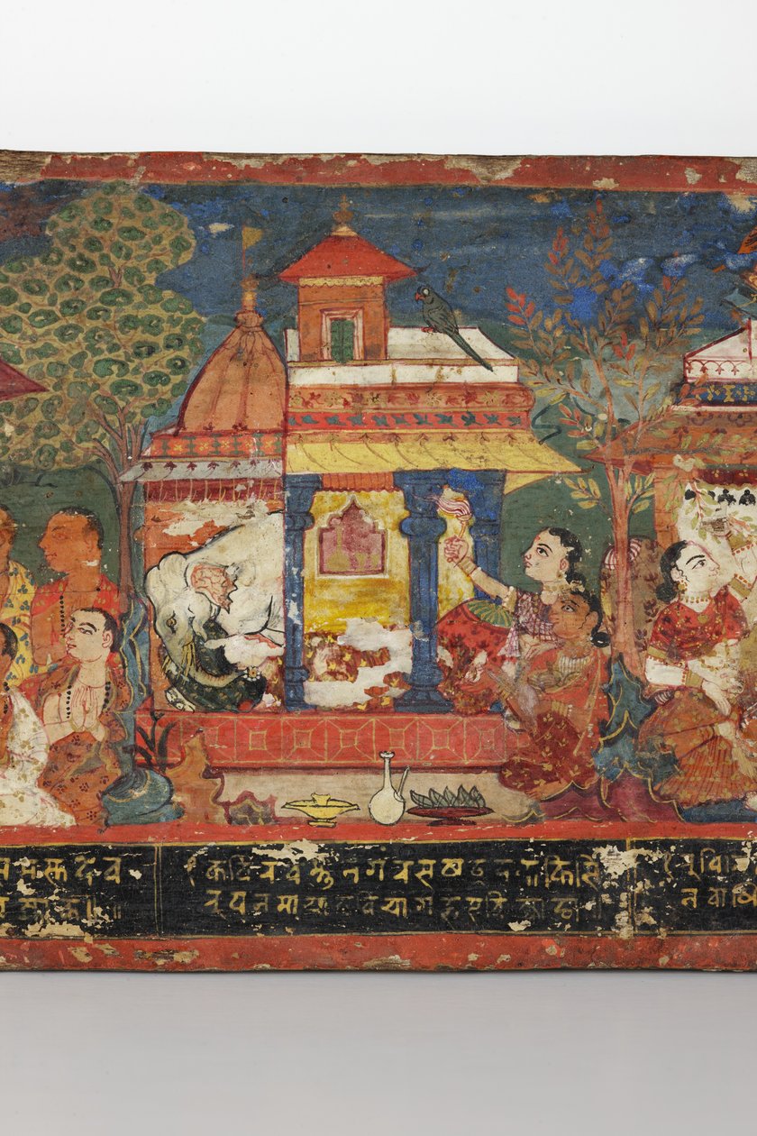 (Detail) von einem buddhistischen Manuskriptcover von Nepalese School