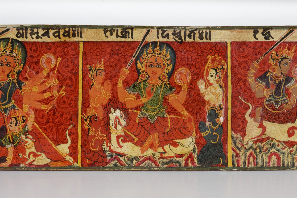 (Detail) von einem Devimahatmya-Manuskriptcover von Nepalese School
