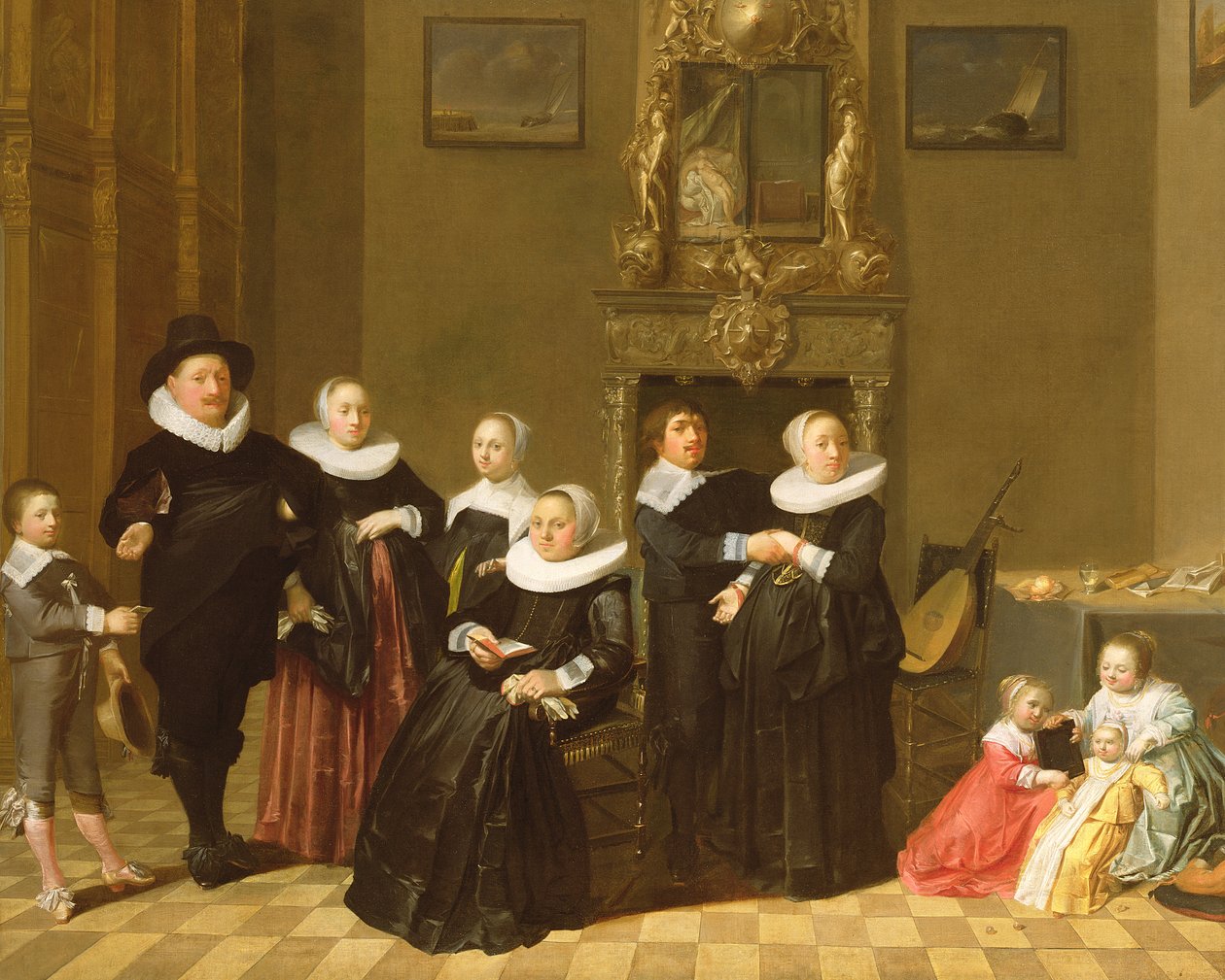 Die Familie eines Statthalters in einem eleganten Interieur, 1635 von Netherlandish School