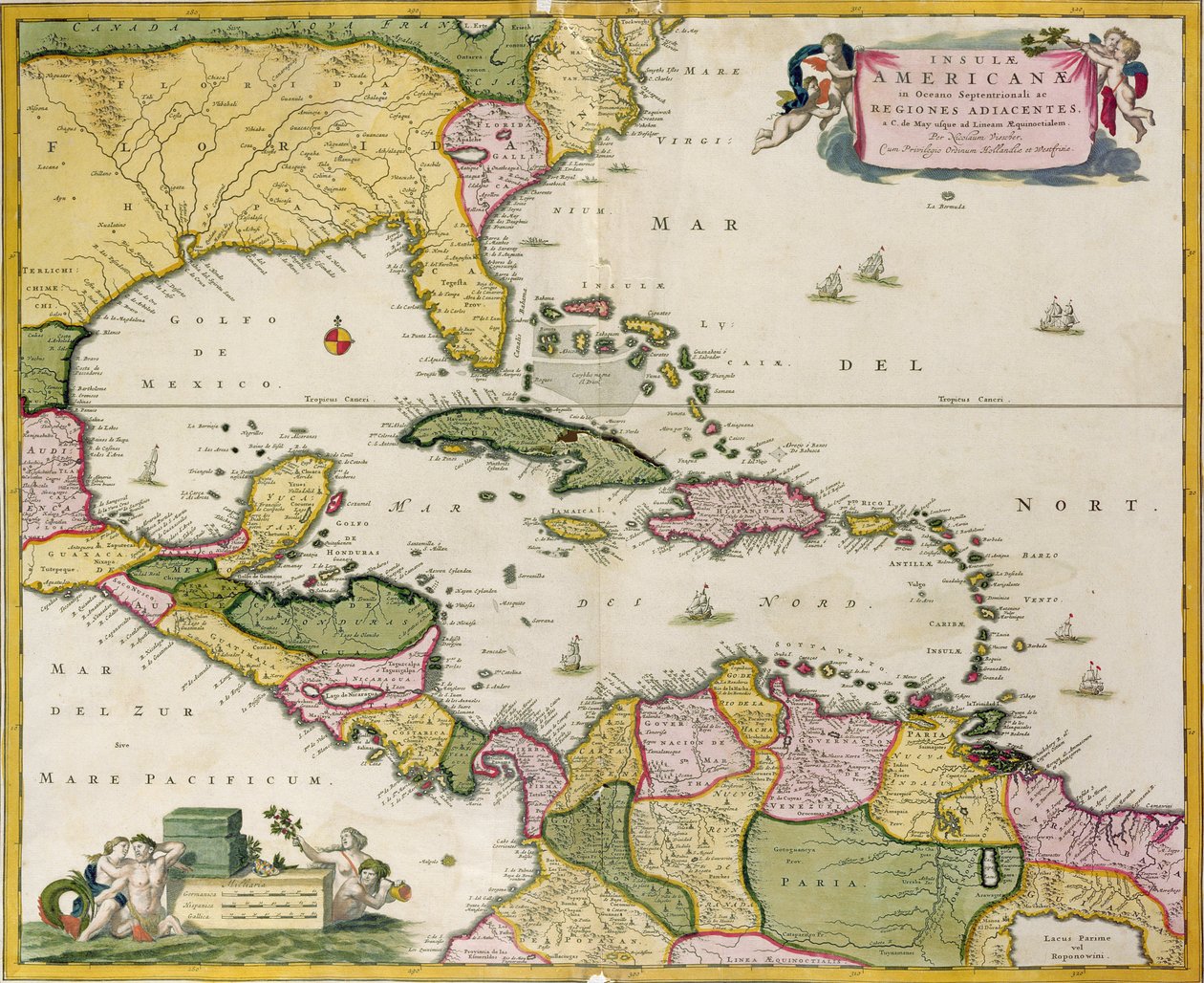 Karte von Mittelamerika von Netherlandish School