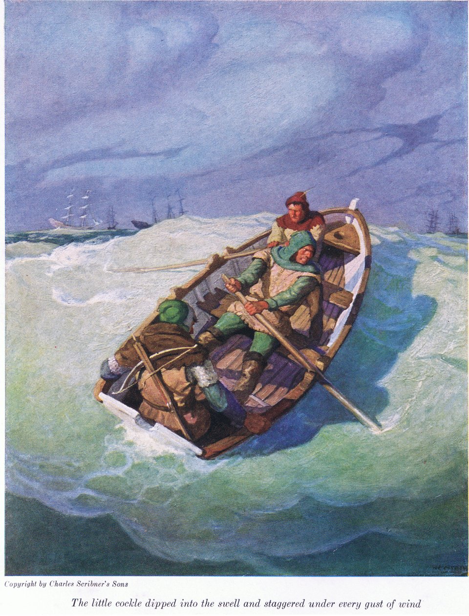 Das kleine Boot tauchte in die Wellen und schwankte unter jedem Windstoß von Newell Convers Wyeth