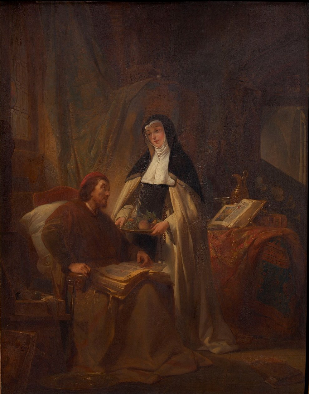 Hans Memling im Sint-Janshospitaal in Brügge, 1841 von Nicaise de Keyser