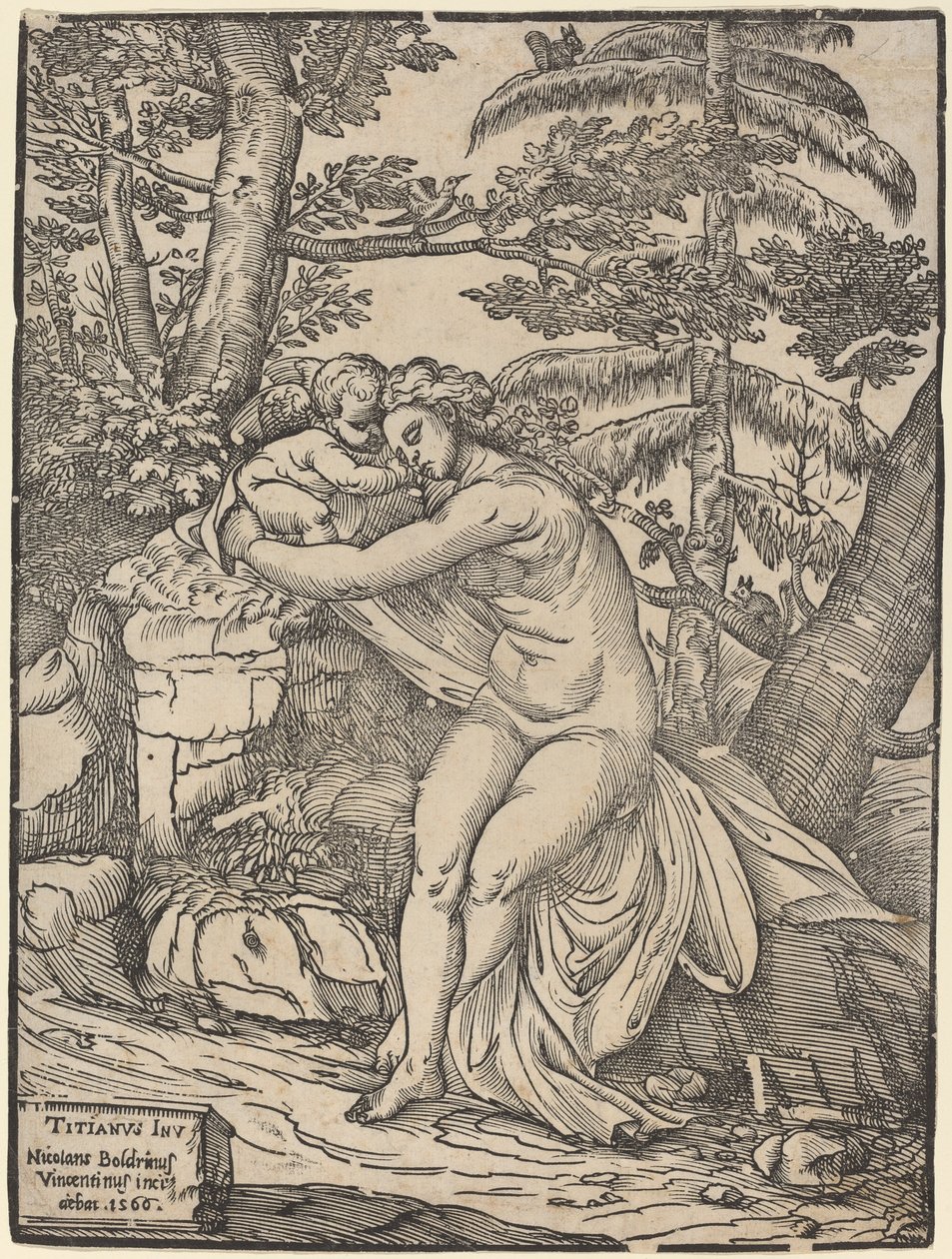 Venus und Amor von Niccolò Boldrini after Titian